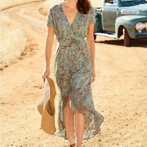 Peruvian Connection Palo Verde Floral Wrap Dress Size 2 Lightweight Summer B148